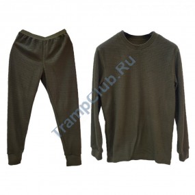 Tramp термобельё (комплект) Grid Fleece, хаки , размер XS