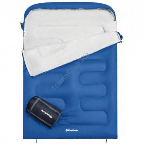 Двухместный спальный мешок KING CAMP 3289 PREMIUM 250 DOUBLE -6С (синий) - KS3289
