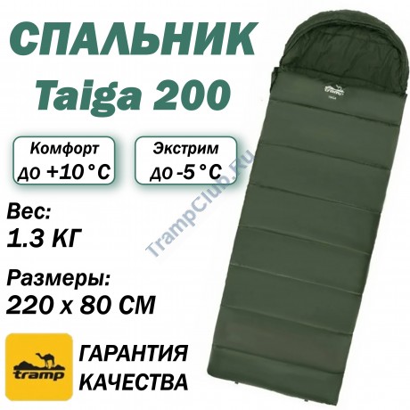 Мешок спальный Tramp Basic Taiga 200 левый​ – TRS-059R