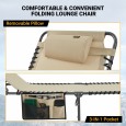 Шезлонг складной сталь KING CAMP Bavaria B10 Cot 2221 (200х68х35/38 см) - KC2221