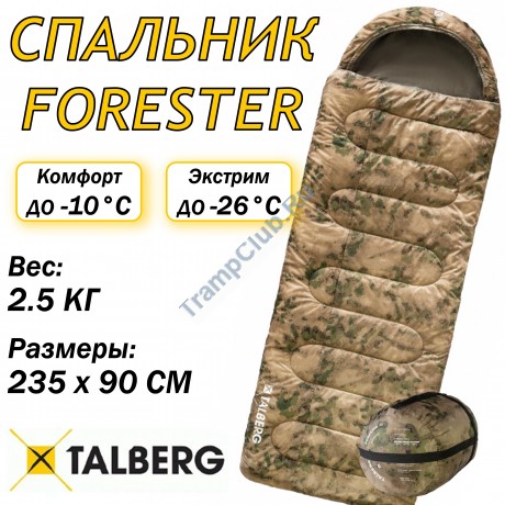  FORESTER -26°С спальный мешок (туман -26С, левый) - TLS-008 -26