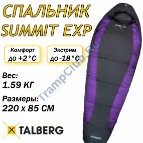 SUMMIT EXP -18°C спальный мешок (-18С, серый/фиолетовый левый)