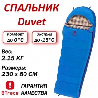 Спальный мешок BTrace Duvet Правый (Правый,Серый/Синий)