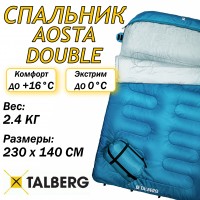 AOSTA DOUBLE 0°C, двехместный спальный мешок (голубой)