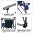 Кресло складное сталь Hard Arm Chair KING CAMP (59х83х95см, синий-серый) - KC3825